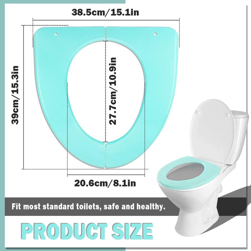 LCJAOF Adult Folding Toilet Seat Cushion Plastic Washable Toilet Pad with Foldable Design Portable Toilet Seat Cover for Home, Travel, and Office Use (Green) - Image 2